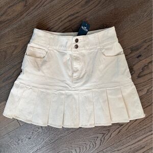 Hollister Beige Mini Skirt with Pleats